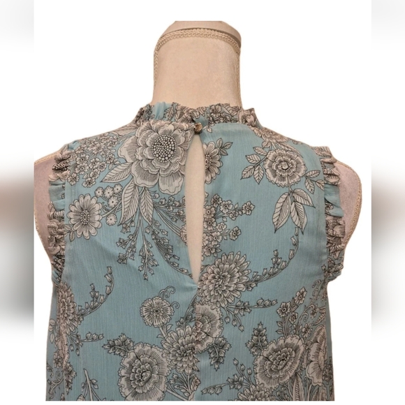 Tommy Hilfiger Dress Sz 4 Light  Blue Floral Shift Sleeveless Spring Sundress - Picture 9 of 14